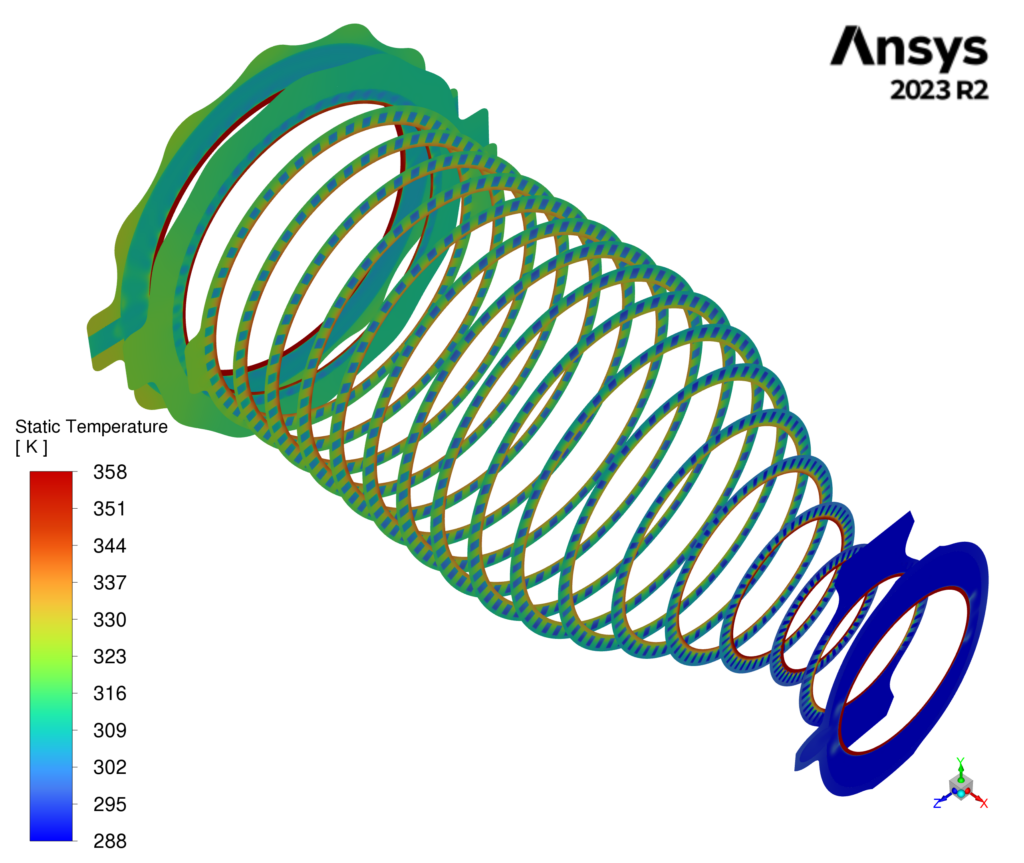 Simulation Ansys de la température de la chambre de combustion avec le refroidissement régénératif